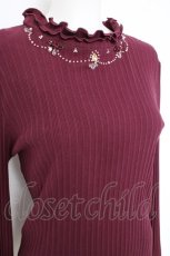 画像2: axes femme / ネックレスデザインリブプルオーバー M パープル Y-26-10-20-054-AX-TO-SZ-ZY (2)