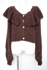 画像1: axes femme kawaii / フリル襟ショートニットカーデ F 茶 Y-26-10-20-055-AX-TO-SZ-ZY (1)