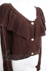 画像3: axes femme kawaii / フリル襟ショートニットカーデ F 茶 Y-26-10-20-055-AX-TO-SZ-ZY (3)