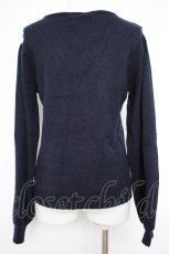 画像3: axes femme / 巻薔薇×パールデザインニット F 紺 Y-26-10-20-056-AX-TO-SZ-ZY (3)