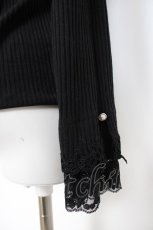 画像3: axes femme / 袖口レースデザインインナー M 黒 Y-26-10-20-058-AX-TO-SZ-ZY (3)