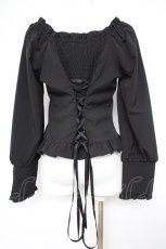 画像2: axes femme / ラフィンブラウス f 黒 Y-26-10-20-059-AX-BL-SZ-ZY (2)