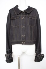 画像1: axes femme POETIQUE / バックデザインデニムジャケット M 黒 Y-26-10-20-060-AX-JA-SZ-ZY (1)