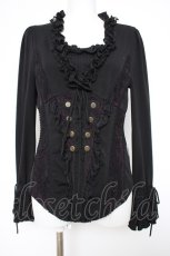 画像1: Rozen Kavalier / ナポレオンデザインフリルカットソー  黒 Y-26-10-20-081-OO-TO-SZ-ZY (1)