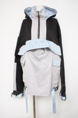 画像1: ililil / サイバーアノラックパーカー  黒×グレー×サックス Y-26-10-20-083-PU-TO-SZ-ZY (1)
