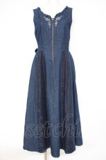 画像1: axes femme / バラ刺繍ジャンスカ M インディゴ Y-26-10-20-094-AX-OP-SZ-ZY (1)