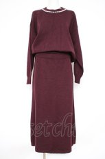 画像1: axes femme / パールニットセットアップ F ワイン Y-26-10-20-096-AX-OP-SZ-ZY (1)