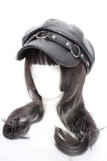 画像1: MAD MAD / リング付きキャスケット  黒 Y-26-10-20-016-PU-AC-SZ-ZY (1)