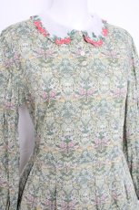 画像2: Jane Marple / Liberty William Morris いちご泥棒ワンピース  グリーン Y-26-10-20-108-JM-OP-SZ-ZY (2)