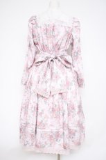 画像4: Chalmiere / クラシカルローズ柄ワンピース M ピンク Y-26-10-20-116-AX-OP-SZ-ZY (4)