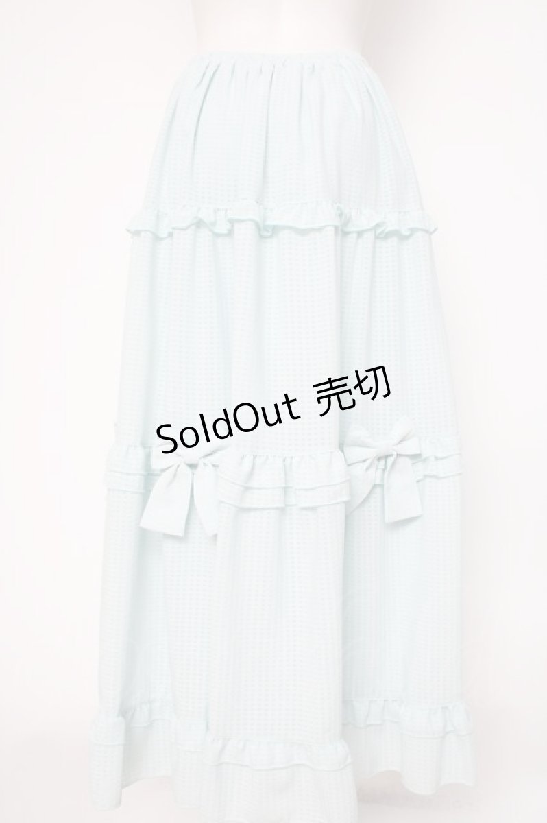 画像2: axes femme POETIQUE / シアーギンガムティアードスカート M サックス Y-26-10-20-123-AX-SK-SZ-ZY (2)
