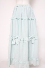 画像2: axes femme POETIQUE / シアーギンガムティアードスカート M サックス Y-26-10-20-123-AX-SK-SZ-ZY (2)
