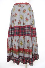 画像2: Jane Marple Dans Le Salon / Flowers of Jouy scarf Tartan check タックスカート  グレー Y-26-10-20-134-JM-SK-SZ-ZY (2)