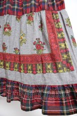 画像4: Jane Marple Dans Le Salon / Flowers of Jouy scarf Tartan check タックスカート  グレー Y-26-10-20-134-JM-SK-SZ-ZY (4)