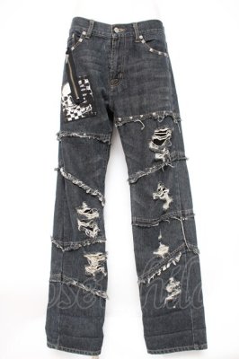 Preview of ダメージ加工入りデニムパンツ S 黒