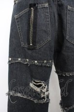 画像4: Deorart / ダメージ加工入りデニムパンツ S 黒 Y-26-10-20-149-PU-PA-SZ-ZY (4)