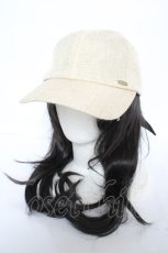画像1: axes femme POETIQUE / ロゴプレート付サマーキャップ  ベージュ Y-26-10-23-077-AX-AC-SZ-ZY (1)