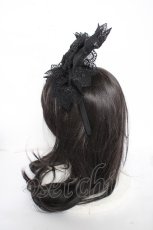 画像2: ATELIER PIERROT / Sweet Lace Ribbon Headband  黒 Y-26-10-23-082-EL-AC-SZ-ZY (2)