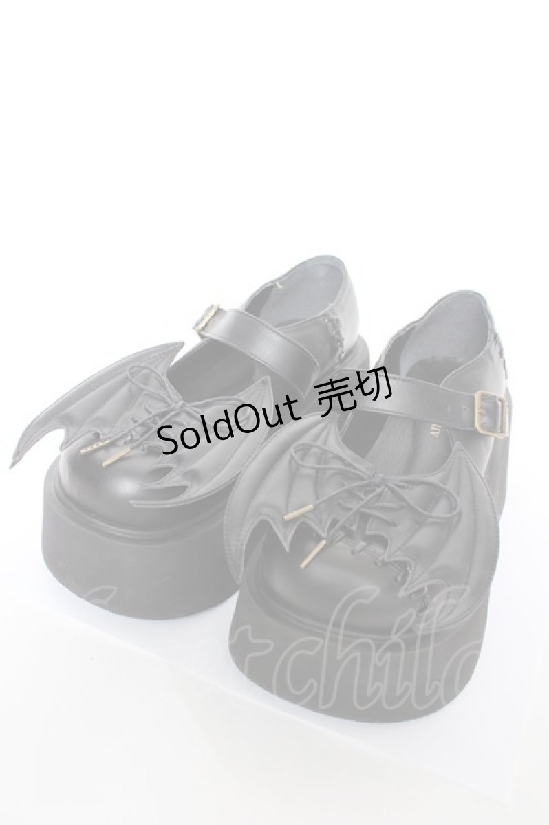 画像1: ATELIER PIERROT / nocturnal grave batwing mended shose M 黒 Y-26-10-23-097-EL-SH-SZ-ZY (1)