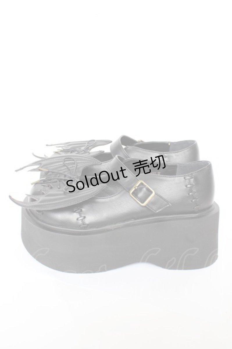 画像2: ATELIER PIERROT / nocturnal grave batwing mended shose M 黒 Y-26-10-23-097-EL-SH-SZ-ZY (2)