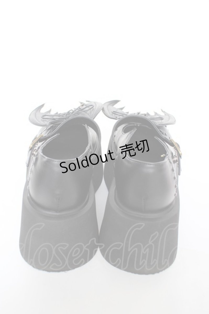 画像3: ATELIER PIERROT / nocturnal grave batwing mended shose M 黒 Y-26-10-23-097-EL-SH-SZ-ZY (3)