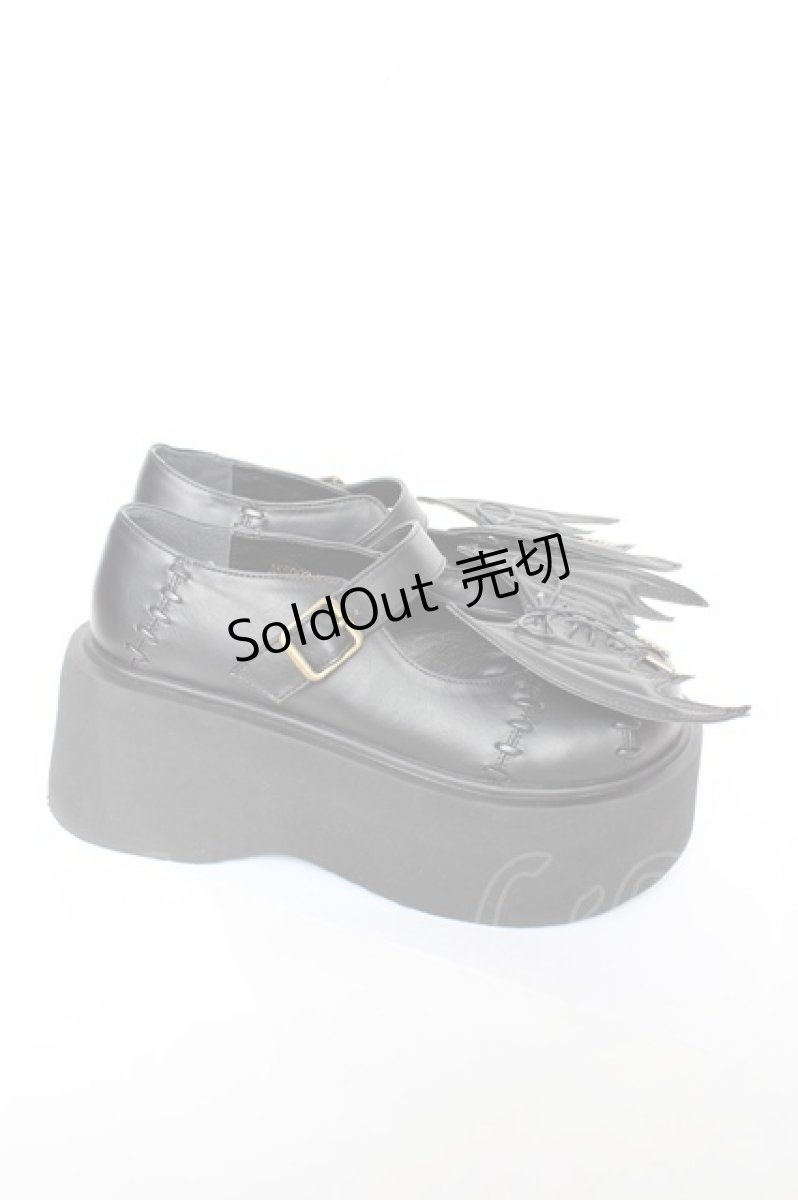 画像4: ATELIER PIERROT / nocturnal grave batwing mended shose M 黒 Y-26-10-23-097-EL-SH-SZ-ZY (4)