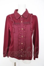 画像1: axes femme / レース切替ブラウス風プルオーバー M ワイン Y-26-10-23-110-AX-TO-SZ-ZY (1)