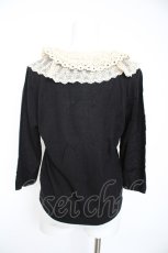画像2: axes femme / レースティペット付きカーデ M 黒 Y-26-10-23-116-AX-TO-SZ-ZY (2)
