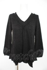 画像1: axes femme / BACKデザインVネックプルオーバー M 黒 Y-26-10-23-122-AX-TO-SZ-ZY (1)
