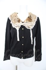 画像1: axes femme / ティペット付きカーデ m 黒 Y-26-10-23-123-AX-TO-SZ-ZY (1)