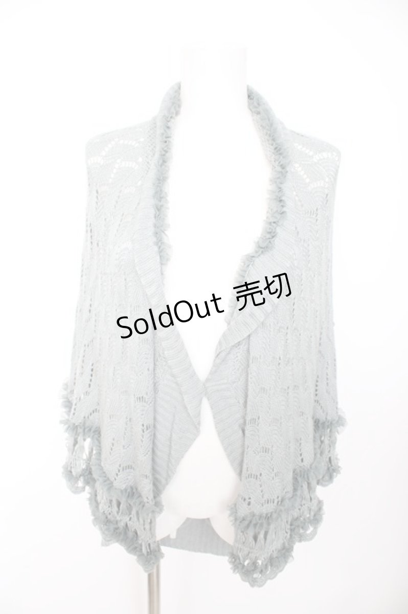 画像1: axes femme / 透かし編みポンチョ風トップス M ミント Y-26-10-23-161-AX-TO-SZ-ZY (1)