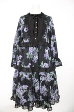 画像1: axes femme / クラシックローズロングワンピース M 黒 Y-26-10-26-048-AX-OP-SZ-ZY (1)