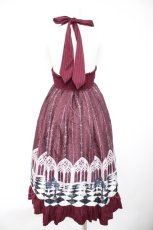 画像2: axes femme POETIQUE / チェスボードホルターワンピース M ワイン Y-26-10-26-051-AX-SK-SZ-ZY (2)