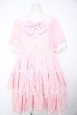 画像1: majoretty / セーラードットティアワンピース 3L ピンク Y-26-10-26-062-LO-OP-SZ-ZY (1)