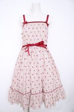 画像1: Melody BasKet / Little dot heartジャンパースカート  アイボリー Y-26-10-26-065-LO-OP-SZ-ZY (1)