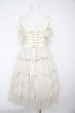 画像2: ATELIER PIERROT / シャイニーシフォンコルセットドレス  生成り Y-26-10-26-068-EL-OP-SZ-ZY (2)