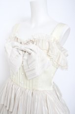 画像3: ATELIER PIERROT / シャイニーシフォンコルセットドレス  生成り Y-26-10-26-068-EL-OP-SZ-ZY (3)
