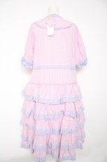 画像2: alcali / コットンギンガム前開きワンピース  ピンク Y-26-10-26-073-LO-OP-SZ-ZY (2)
