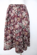 画像2: axes femme / クラシック花柄ミディ丈スカート M ワイン Y-26-10-26-083-AX-SK-SZ-ZY (2)