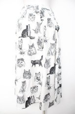 画像2: axes femme / リアルキャットプリントスカート M 白 Y-26-10-26-086-AX-SK-SZ-ZY (2)