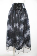 画像1: axes femme / テレスコーププリントスカート M 黒 Y-26-10-26-087-AX-SK-SZ-ZY (1)