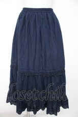 画像1: axes femme / コットンフレアロングスカート M 紺 Y-26-10-26-100-AX-SK-SZ-ZY (1)