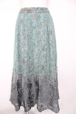 画像1: axes femme NOSTALGIE / 花柄ｘ刺繍ギャザースカート M グリーン Y-26-10-26-108-AX-SK-SZ-ZY (1)