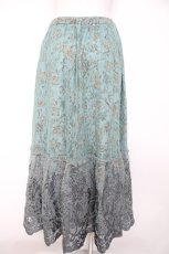 画像2: axes femme NOSTALGIE / 花柄ｘ刺繍ギャザースカート M グリーン Y-26-10-26-108-AX-SK-SZ-ZY (2)