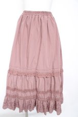 画像1: axes femme / コットンフレアロングスカート M ピンク Y-26-10-26-110-AX-SK-SZ-ZY (1)