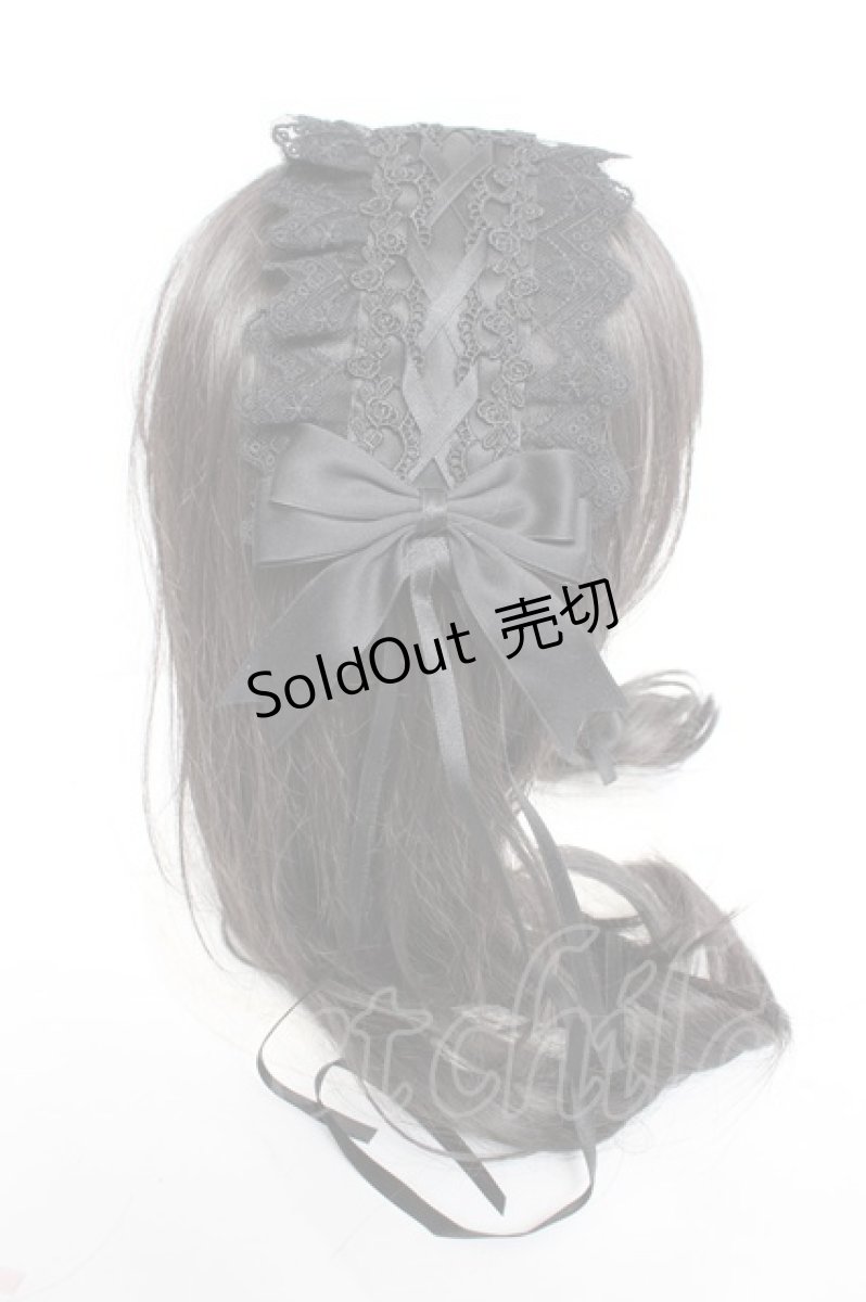 画像3: NIBBLE POISON / レースフリルヘッドドレス  黒 Y-26-10-26-022-LO-AC-SZ-ZY (3)