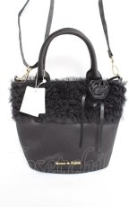 画像1: Maison de FLEUR / チュールフリルローズ2Wayバッグ F ブラック Y-26-10-26-028-LO-BG-SZ-ZY (1)