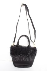 画像2: Maison de FLEUR / チュールフリルローズ2Wayバッグ F ブラック Y-26-10-26-028-LO-BG-SZ-ZY (2)
