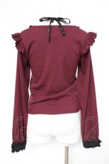 画像3: NOEMIE / ゴシックチョーカーネックカットソー M ワイン Y-26-10-28-033-LO-TO-SZ-ZY (3)
