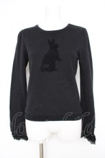画像1: Jane Marple / うさぎフロッキープリントスウェット M 黒 Y-26-10-28-039-JM-TO-SZ-ZY (1)